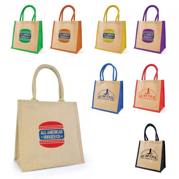 Coloured Halton Small Jute Shopper Bag at Low Prices
